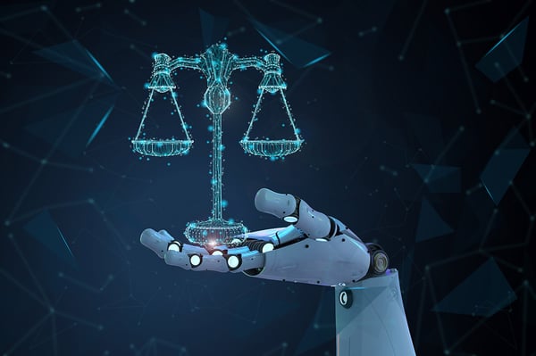 Concept rendering of artificial intelligence’s influence on law