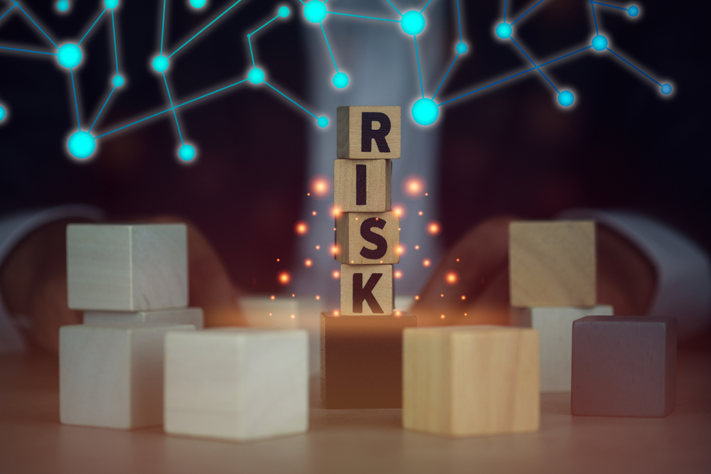 Image with tech graphics representing contract risk scoring